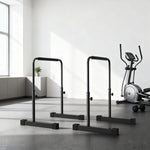 Dips barre parallèle Station de Musculation Réglable en Acier, hauteur réglables avec 4 niveaux pour Dips, Push Up, Parallettes Fitness, noir