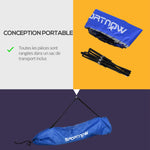 Filet de badminton, filet portable, hauteur ajustable 107-155 cm, avec sac de transport, cadre métallique, noir, bleu