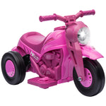 Moto électrique enfants 2-5 ans, 3 roues, 6 V, 3 km/h, avec fonction de bulles, effets lumineux et sonores, rose