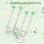 Tabouret de Douche, Hauteur Ajustable 39-51,5 cm, Barre d'Appui à Ventouse, Patins à Ventouse, Vert