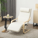 Fauteuil de salon fauteuil relax massant et chauffant dossier haut, appui-tête et repose-pieds, 67 x 95 x 101 cm, crème