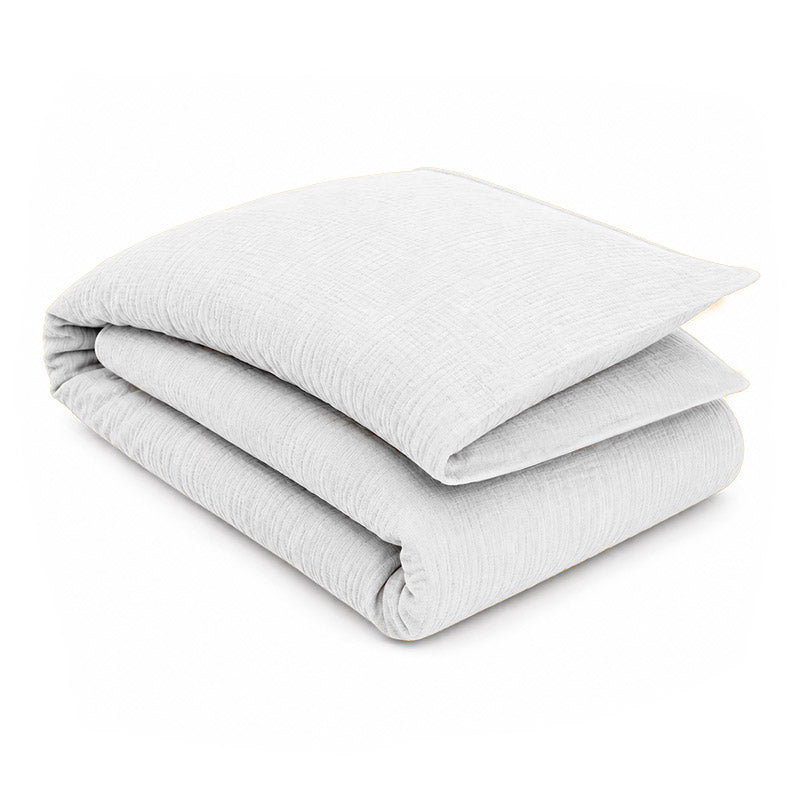 housse edredon 150 x 150 GOTS coton bio blanc