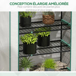 Serre de jardin Serre 5 niveaux avec 1 porte enroulable, Bâche en PE Renforcée Résistante dim. 90L x 49l x 193H cm