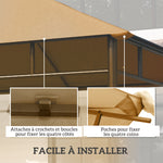 Ersatzdach für Pavillon, Gazebo-Ersatzdach, hochdichter Polyesterstoff 180 g/m², UV-beständig, 3 x 3 m, beige