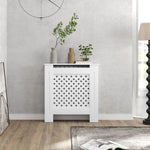Couvercle de radiateur cache radiateur grille croisée pour salon chambre à coucher en bois 78l x 19P x 82H cm blanc