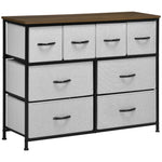 Commode 8 tiroirs meuble de rangement tiroir en tissu pliant - structure acier noir - 100 x 30 x 78 cm