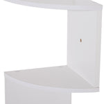 Étagère d'angle Murale de Rangement Forme Zigzag 20L x 20l x 126H cm 5 Niveaux Bois Blanche