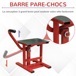 Lève moto béquille d'atelier stand moto tout-terrain moto cross supermotard hauteur réglable rouge et noir