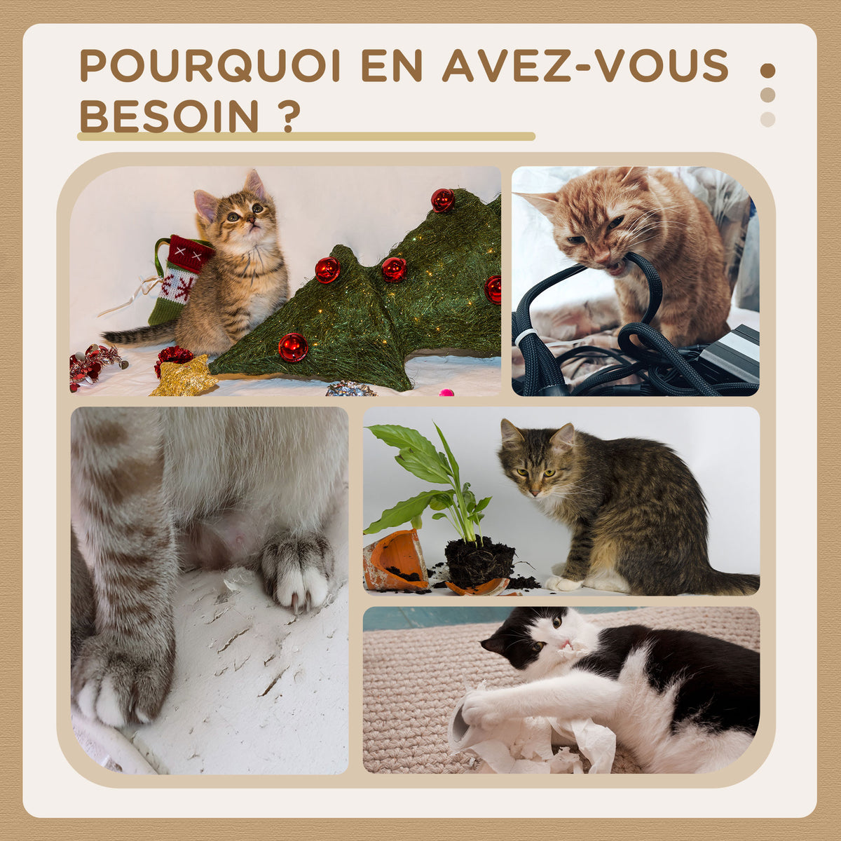 Abre à chat avec griffoir 1 niche supérieure avec coussin lavable 1 niche ronde peluche hauteur 60 cm gris