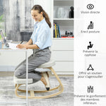 Siège assis genoux, siège ergonomique en bois à bascule, chaise à genoux pour bureau à domiciles, crème