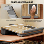 Support ordinateur portable lit avec traversin fente pour tablette ou téléphone tapis de souris repose-poignet poignée