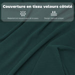Lot de 4 chaises pliantes chaises de salle à manger portables avec assises et dossiers rembourrés en velours côtelé bleu