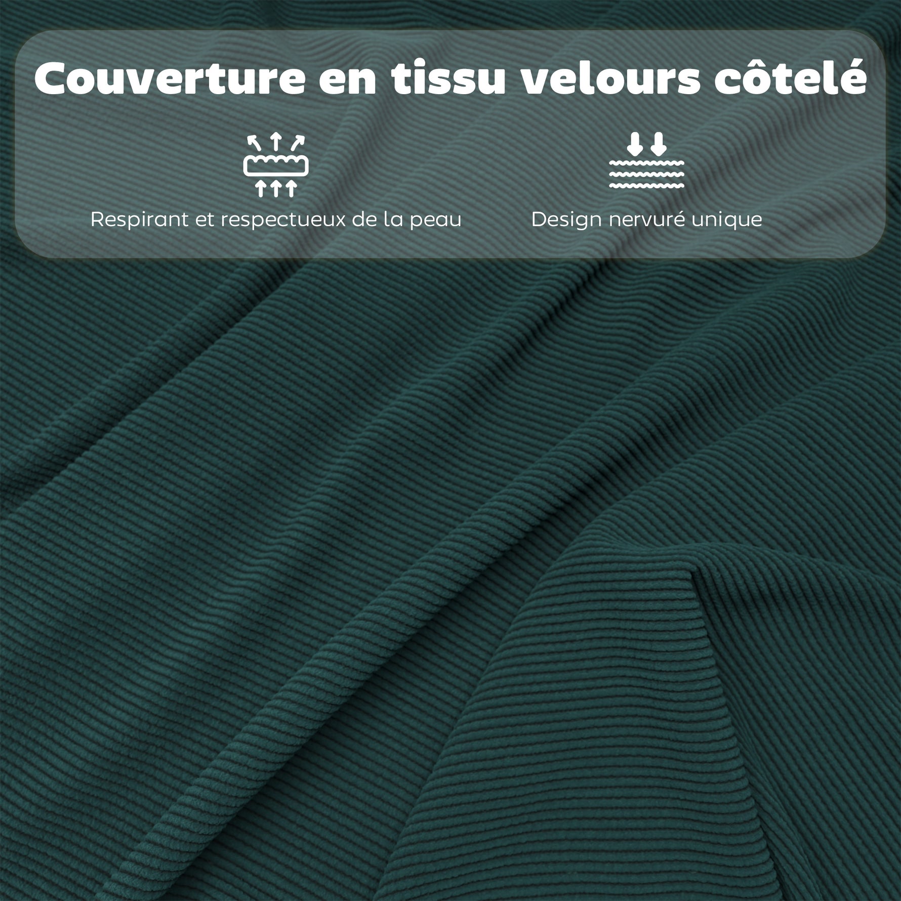 Lot de 4 chaises pliantes chaises de salle à manger portables avec assises et dossiers rembourrés en velours côtelé bleu
