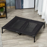Lit sur pieds lit pour chien chat lit de camp lit surélevé animaux grand confort tissu Oxford textilène micro-perforé métal 92L x 76l x 18H cm noir