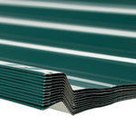 Lot de 12 panneaux en acier galvanisé Résistant aux Intempéries, vert, dim. d'un panneau 129L x 45l cm