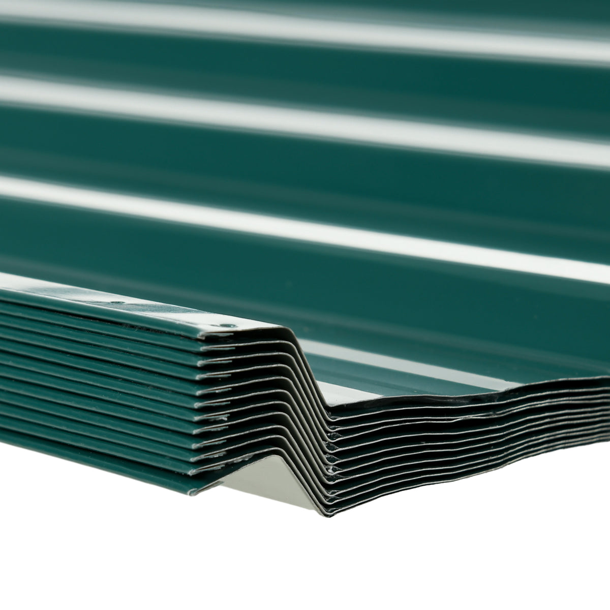 Lot de 12 panneaux en acier galvanisé Résistant aux Intempéries, vert, dim. d'un panneau 129L x 45l cm
