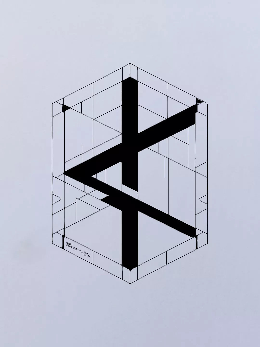 T-shirt Hypercube - Mauve