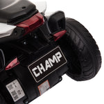 Elektro-Motorrad für Kinder, 3 Räder, 6 V, Elektroauto für Kinder mit Licht- und Soundeffekten, Geschwindigkeit 3 km/h, für 3 bis 5 Jahre, belastbar bis 25 kg, Schwarz und Weiß