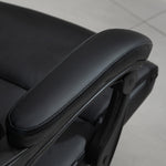 Fauteuil de bureau manager massant repose-pied + tétière intégrés dossier inclinable hauteur réglable 68 x 79 x 104-112 cm noir