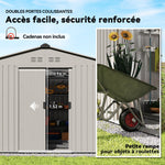 5.4 m² garden shed, dim. 2.77 x 1.95 x 1.92 m, foundation included, sliding door, vents, sheet steel, anthracite
