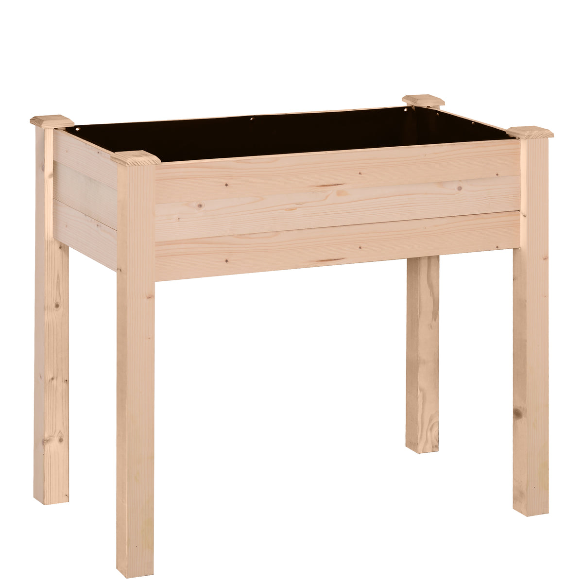 Jardinière surélevée en Bois, Carré Potager sur Pied surélevé, Trous de Drainage, Tissu non tissé, 86x46x76 bois naturel