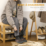 Banc avec meuble à chaussures étagères en bambou dim. 70L x 28l x 45H cm bois naturel