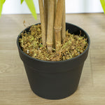 Lot de 2 bambous artificiels Hauteur 1,5 m 644 Feuilles denses réalistes Pot Inclus Noir avec Lichen Vert