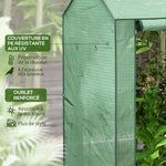 Serre de jardin avec 2 espaces et 2 portes enroulables - 0,8 m² Serre à tomates dim. 1L x 0,8l x 1,5H m, Acier et PE