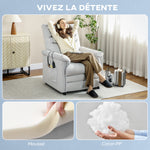 Fauteuil relax électrique massant et chauffant, fauteuil inclinable, repose-pieds, moteur silencieux, 82x99x106cm, gris
