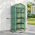 Serre de jardin balcon étagère serre 4 niveaux 69L x 50l x 165H cm acier époxy bâche amovible PE haute densité vert