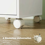Caisson de Bureau Mobile avec 6 Tiroirs Silencieux, Caisson de Rangement sur Roulettes,  40 x 35 x 63 cm, Blanc