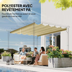 Toile de toit pour pergola tonnelle rétractable de 3 x 3 m - toile uniquement 250 x 255 cm beige