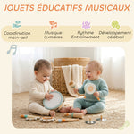 Instruments de Musique pour Enfants, Jouets Musicaux en Bois d'Inspiration avec Tambourin et Maracas pour Enfants 3+ Ans
