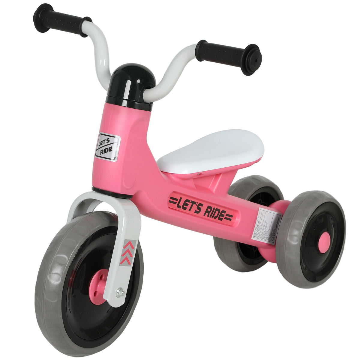 Draisienne bébé 1-3 ans jusqu'à 20 kg, vélo enfants sans pédale, 3 roues silencieuses, 69 x 40 x 49 cm, rose