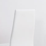Lot de 4 chaises de salle à manger avec dossier haut, revêtement synthétique et pieds en acier, blanc