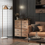 Meuble de Rangement commode 8 tiroirs en tissu amovibles, étagère supérieure et cadre acier 79L x 29l x 101H cm