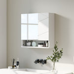 Armoire murale miroir de salle de bain placard de rangement 2 portes 55 x 17 x 55 cm blanc
