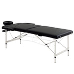 Table de massage pliable portable + housse de transport charge max. 225 Kg hauteur réglable 210 x 90 cm noir