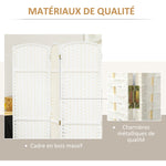 Paravent interieur en bois 6 panneaux 240 x 170 cm séparateur de pièce pliable pour salon, chambre à coucher, naturel
