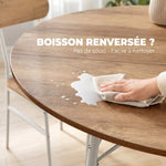 Ensemble table salle à manger avec 4 chaises, table de cuisine avec chaises pour 4 personnes, cadre en métal, naturel