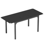 Table à manger extensible de 4 à 6 personnes, pieds en acier, pour petits espaces, salle à manger, noir