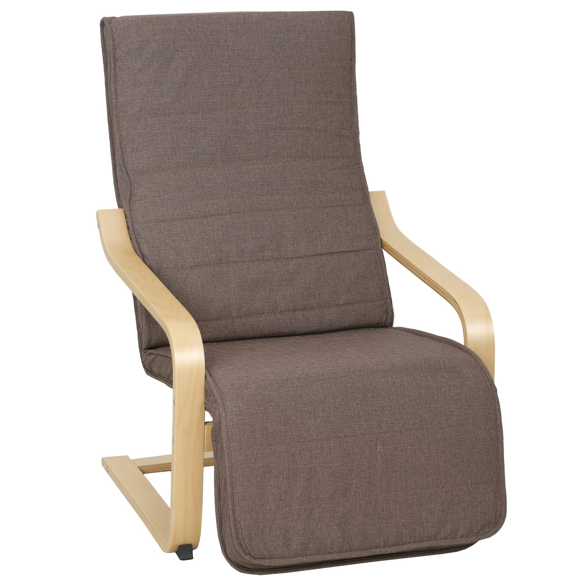 Luxe Comfort- en Relaxfauteuil met Verstelbare Voetsteun 94 x 66,5 x 100 cm Massief Hout Bruin