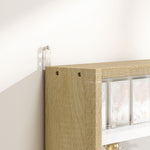 Vitrine pour collection vitrine murale 80 x 9,5 x 60 cm 4 étagères réglables en hauteur 2 portes coulissantes en verre