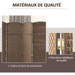 Biombo interior de madera de 4 paneles, separador de ambientes plegable para salón y dormitorio, 180 x 180 cm, marrón