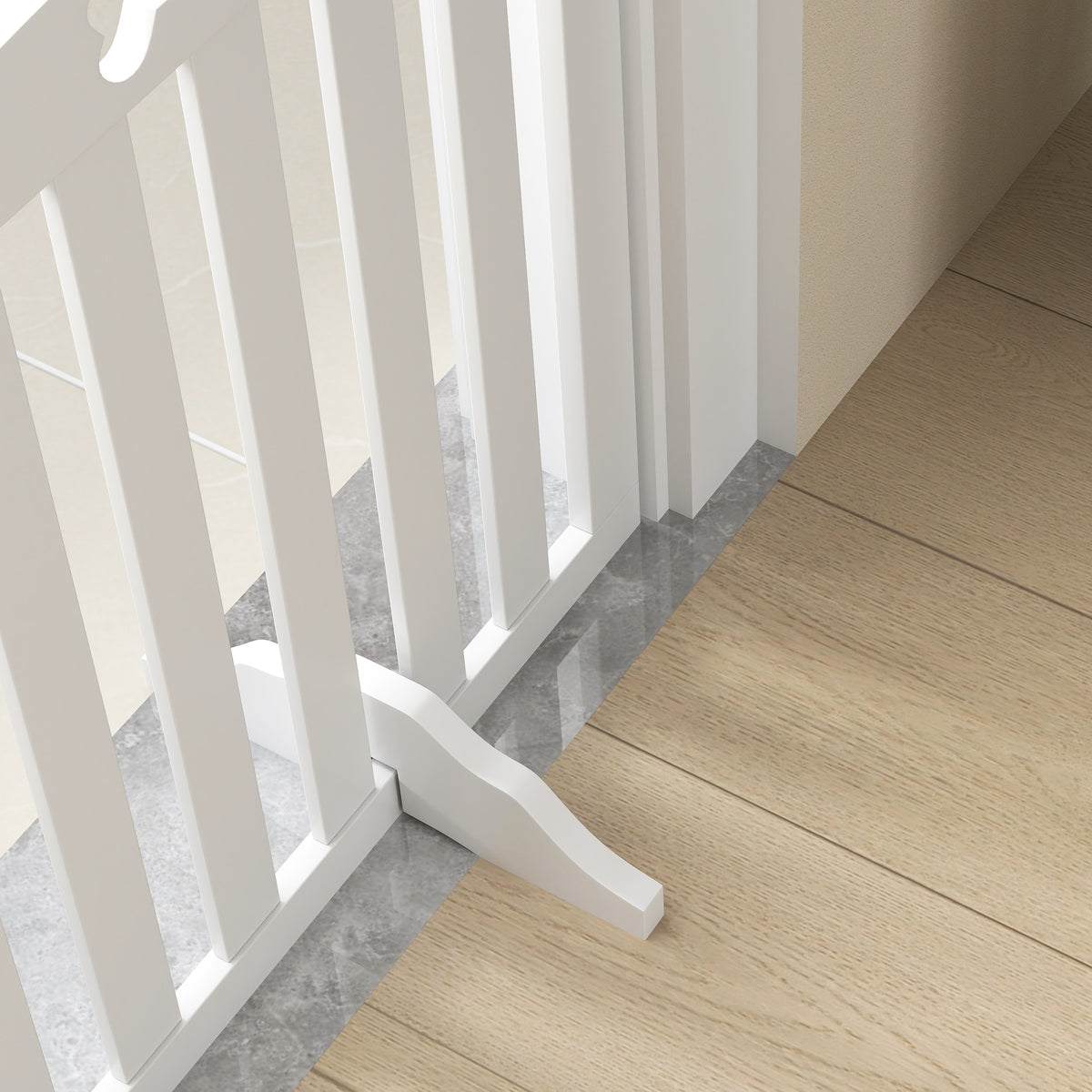 Barrière de sécurité chien barrière pliable pour chien pieds de support pointes antidérapantes 207,5 x 30 x 61 cm blanc