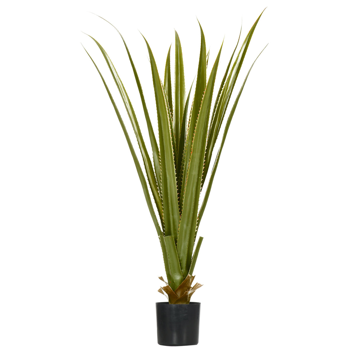Plante artificielle type agave en pot hauteur 90 cm, 16 feuilles, interieur extérieur, grand réalisme