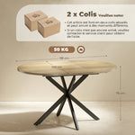 Tavolo da pranzo ovale allungabile per 4-6 persone, tavolo da cucina con allunga 100-135 cm, effetto legno naturale