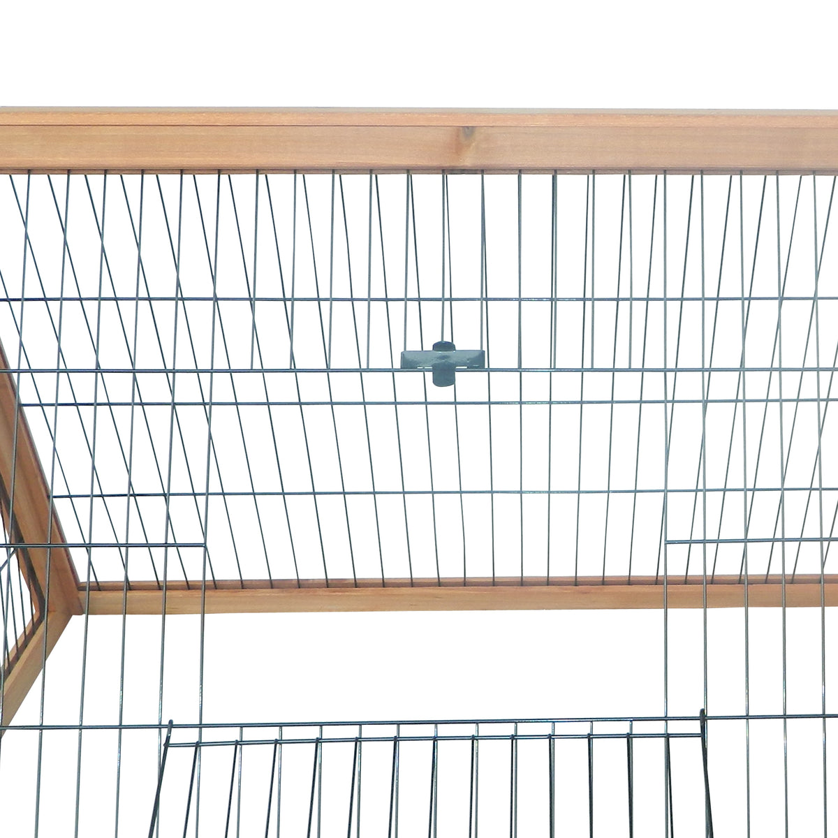 Clapier triangulaire de sol enclos extérieur niche double porte convient aux lapins poules tortue terrestre dim. 116L x 62,2l x 52,5H cm bois massif pin