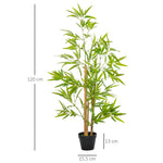 Bambous artificiels 1,20H m réalistes par Bambou avec Vrais Troncs - Pot Inclus Noir Vert