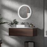 Miroir rond lumineux LED de salle de bain Ø 60 cm mural avec éclairage 3 couleurs interrupteur tactile 29 W gris